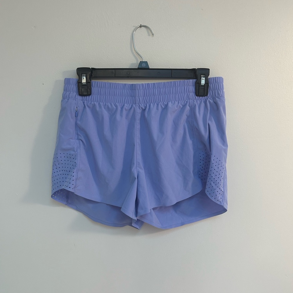 Light blue Athleta shorts.
